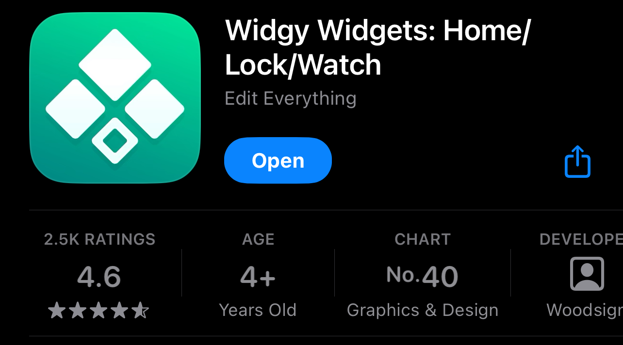 Widgy App Store Page